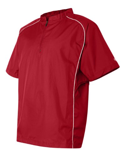 Rawlings Short Sleeve Quarter-Zip Cage Jacket (Red)